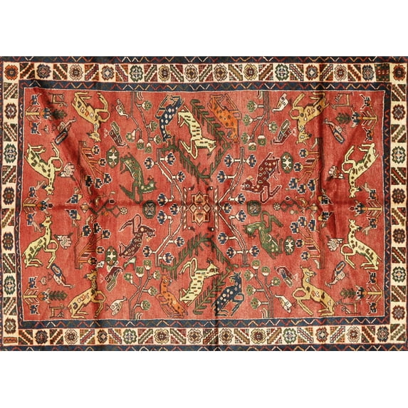 Ahgly Company Indoor Rectangle Traditional Brown Animal Area Rugs, 2' x 3'