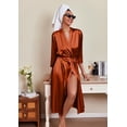 thumbnail image 2 of Ekouaer Silk Robes for Women Long Satin Bride Bridesmaid Wedding Party Robes Lightweight Sexy Sleepwear with Pockets, 2 of 6