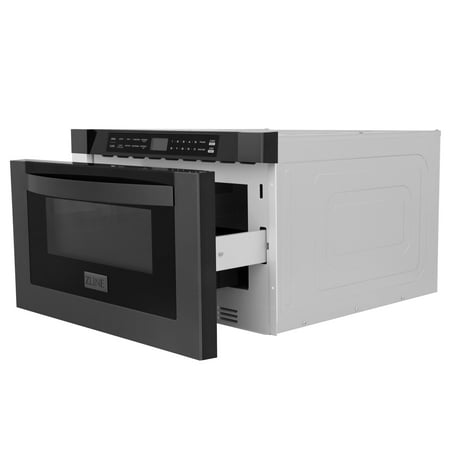 ZLINE - 24" 1.2 cu. ft. Built-in Microwave Drawer in Black Stainless Steel - Black