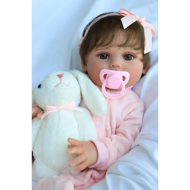 Muñeca Reborn SCOM Realistic Reborn de silicona para niña de 45 cm