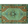 thumbnail image 1 of Ahgly Company Machine Washable Indoor Rectangle Persian Turquoise Blue Traditional Area Rugs, 2' x 5', 1 of 4