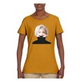 thumbnail image 2 of Wild Bobby, Hip Marilyn Monroe Portrait Classic Beauty Pose, Famous People, Women Graphic Tee, Gold, Medium, 2 of 4
