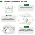 thumbnail image 6 of HOTEEL 10x10 Heavy Duty Canopy Tent, Pop up Canopies with Netting Screened ,Waterproof Ez up Canopy with Sidewalls, Outdoor Instant Party Tent for Backyard,White, 6 of 9