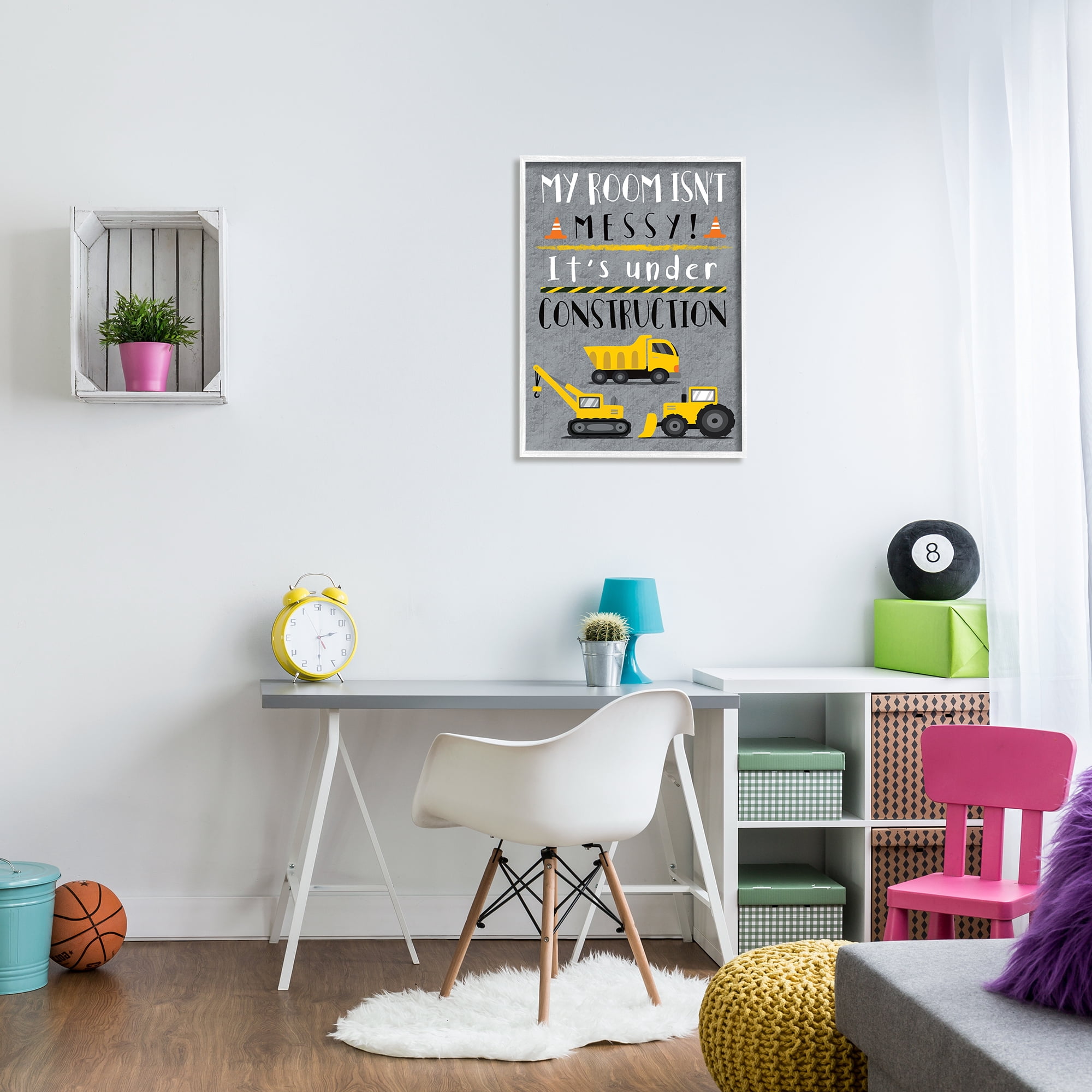 Stupell Industries Messy Room or Under Construction Kid's Room Sign, 24 x 30, Designed by Elizabeth Tyndall