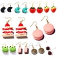 thumbnail image 2 of Pendiente para mujer, gota de resina, hecho a mano, bonito regalo para niñas, galletas, pastel de macarrón, donuts Dengxun unisex, 2 of 2