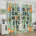 thumbnail image 4 of Funny Alphabet Curtains Cute Woodland Animals Fox Mushroom Cartoon Cloud Educational Poster Letters Numbers for Kids Children Nursery Rod Pocket Drapes for Kids Room 21x63in,2 Panel Set, 4 of 6
