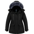 thumbnail image 5 of Wantdo Women's Recycled Plus Size Winter Coat Quilted Waterproof Winter Jacket Hooded Puffer Parka Jacket Black 4XL, 5 of 7