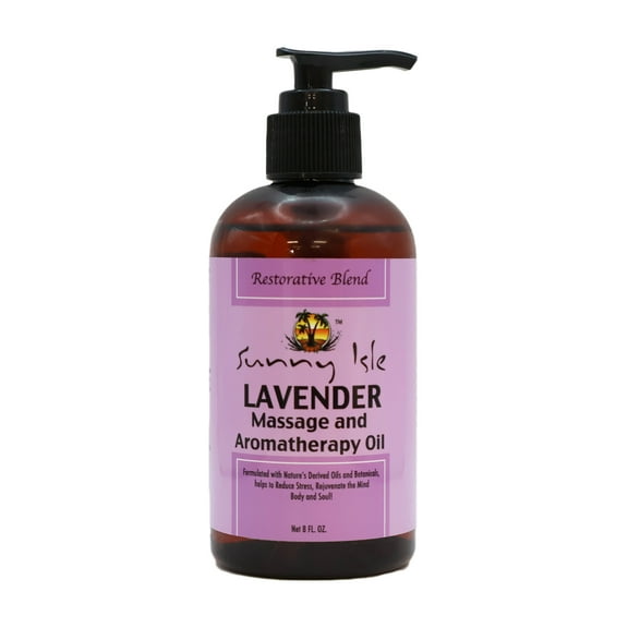 Sunny Isle Lavender Massage and Aromatherapy Oil 8 Oz.