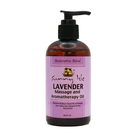 Sunny Isle Lavender Massage and Aromatherapy Oil 8 Oz.
