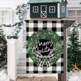 thumbnail image 4 of Merry Christmas Garden Flag Christmas Wreath Garden Flag 12.5x18 Double Sided Buffalo Check Plaid Rustic Farmhouse Yard Flag Christmas Winter Outdoor Decor A, 4 of 6