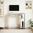 thumbnail image 3 of HOMLUX Simplistic Computer Desk Modern Small-Space Home Office Table with Keyboard Tray & Side Shelf, White/Stainless, 3 of 6