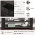 thumbnail image 4 of Jopath 48" Modern Buffet Sideboard with 3 Storage Drawers and 2 Shelves, Solid Pine Wood Top Console Sofa Table for Living Room Kitchen Dining Room Entryway Hallway(Black), 4 of 9