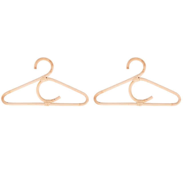 2X Rattan Clothes Hanger Style Kids Garments Organizer Rack Children Hanger Kids Room Decoration Hanger for Clothes
