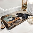 thumbnail image 5 of Black Cat Print Bath Mats for Bathroom, Soft Absorbent Black Cat Bath Rug Non-Slip Floor Rug Carpets for Kitchen Bathroom Laundry Bedroom Living Room Decoration 20"x32", 5 of 8