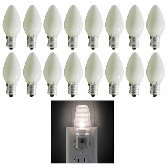 16 Pc White Night Light Bulbs Candelabra Base Chandelier 4 Watt 120V 50 Lumens