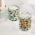 thumbnail image 5 of 2 Pack Green Small Triangles Qtip Holder Dispenser Clear Plastic Storage Apothecary Jars for Cotton Swabs Balls Pads Floss, 5 of 7