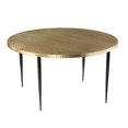thumbnail image 3 of Maklaine Transitional Round Metal Embossed Top Cocktail Table in Bronze, 3 of 3