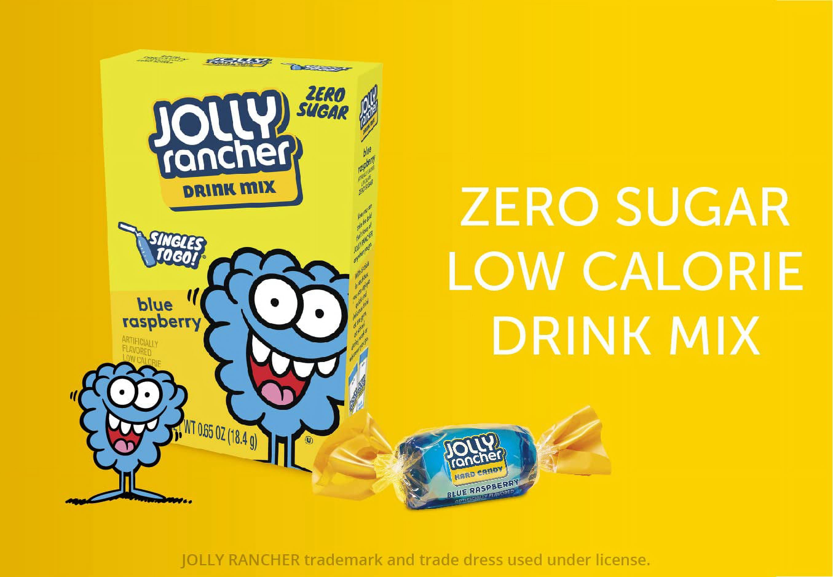 Jolly Rancher Blue Raspberry Singles To Go Drink Mix, 0.65 oz, 6 CT (Pack-12)