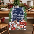 thumbnail image 2 of Navy Blue Christmas Dresser Scarf Farmhouse, Dining Table Decorations for Wedding/Parties, Santa Snowman Elk Gifts Snowflake Xmas Table Runner 60 Inches Long for Kitchen Dining, 13 x 60 In, 2 of 9