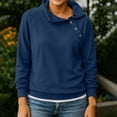 thumbnail image 6 of SYwaren Women's Casual Pullover Solid Color Lapel Button Up Long Sleeve No Hood Casual Fashion Loose Top, 6 of 6