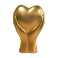thumbnail image 2 of Honmine 8" Heart Hand Gold Ceramic Vase - Unique Modern Aesthetic Flowers Vase for Living Room Bedroom Office Kitchen Table Centerpiece or Shelf Decor-Gifts for Wedding Bridal, 2 of 7