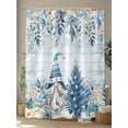 thumbnail image 4 of Blue Gnomes Small Stall Shower Curtain, Waterproof Shower Curtains for Bathroom, Christmas Eucalyptus Xmas Poinsettia Wood Grain Washable Fabric Cloth Bath Curtain for Bathtub with Hooks 36x78 Inches, 4 of 6