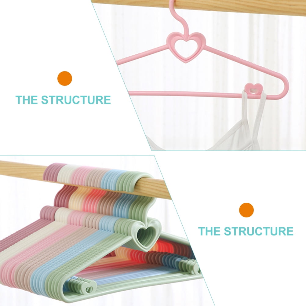 Soimiss Clothes Hangers For Kids Baby Clothes Hangers Plastic Pink 20Pcs 11.6x6.1in