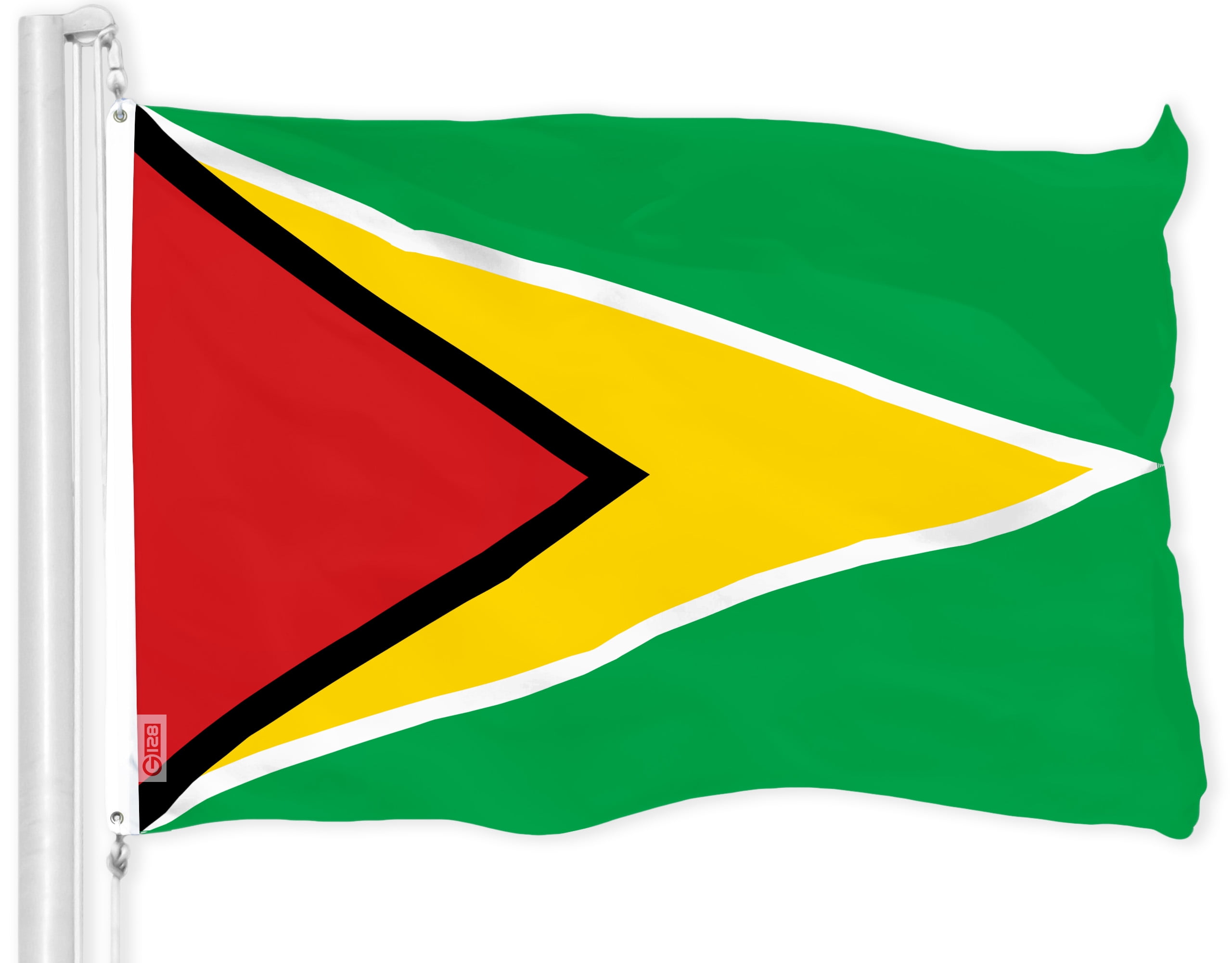 G128 Combo Pack: American USA Flag 3x5 Ft & Guyana Guyanese Flag 3x5 Ft | Both LiteWeave Pro Series Printed 150D Polyester, Brass Grommets
