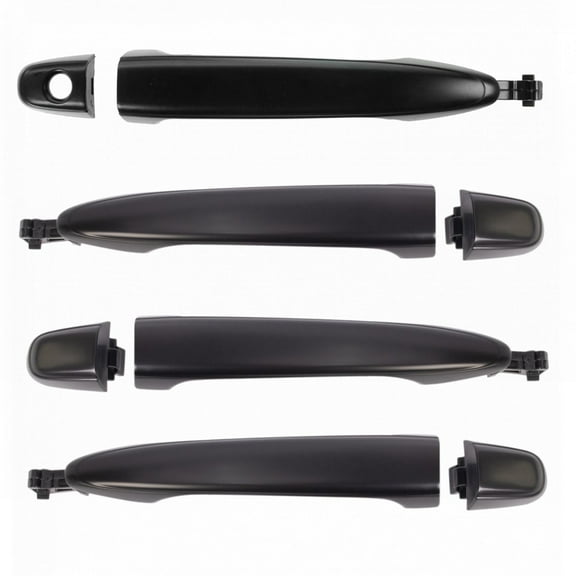 TRQ Front & Rear Exterior Door Handles w/ LH Lock Paint to Match for Toyota DHA65771