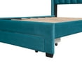 thumbnail image 5 of Leumius Full Size Platform Bed with A Storage Drawer,Velvet Upholstered Bed Frame with Wingback Vertical Channel Tufted Headboard,Blue, 5 of 8
