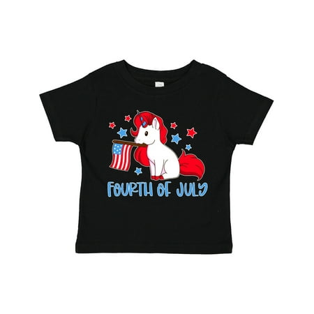 

Inktastic 4th of July Unicorn Holding American Flag Gift Toddler Boy or Toddler Girl T-Shirt