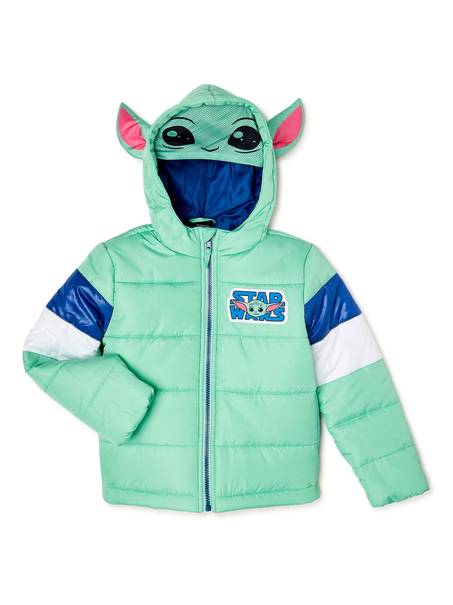 Baby Yoda Boys Hooded Puffer Winter Coat Sizes 4 12 Walmart Com