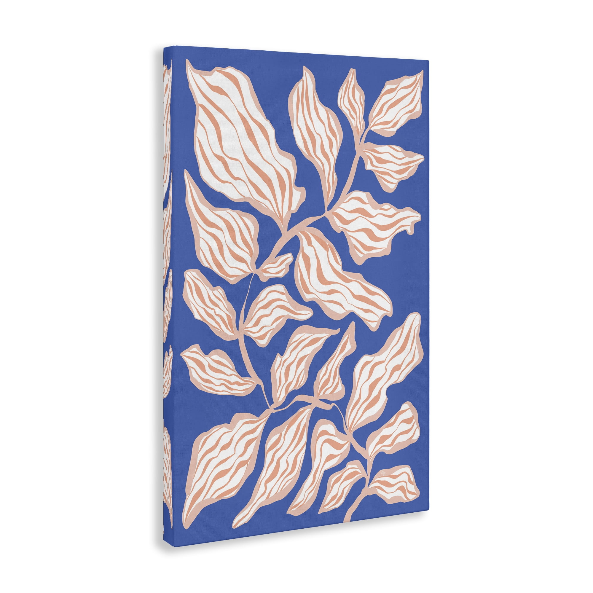 Stupell Industries Curving Leaves Impression Botanical & Floral Painting Gallery Wrapped Canvas Art Print Wall Art, 30 x 45