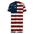 thumbnail image 5 of Lopecy-Sta Womens Dresses Short Sleeve V Neck Distressed American Flag Print A Line Midi Dress Casual Summer Patriotic Beach Party Dress, 5 of 8