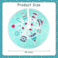 thumbnail image 5 of Teal Christmas Tree Skirt 48 Inches, Teal Red Xmas Tree Skirt Mat with Snowflake Bell Pattern for Merry Christmas Tree Ornaments Xmas Happy Halloween New Year Thanksgiving Holiday Party, 5 of 6