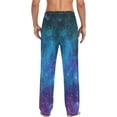 thumbnail image 7 of FREEAMG Men's Pajama Pants with Pockets Sleepwear Lounge Pants Stretch Casual Galaxy Stars Universe Navy Purple 26, 7 of 7