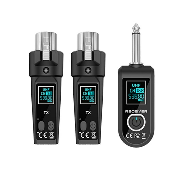Convertidor Inalámbrico de Micrófono UHF. Transmisor XLR y Receptor de Micrófono para Micrófono de Condensador Dinámico.