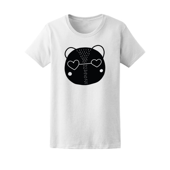 Cute Baby Bear & Hearts Cartoon Tee Women's -Image by Shutterstock