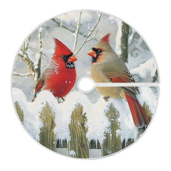 Ryvnso Christmas Tree Skirt Cardinals in Winter Xmas Tree Skirts Ornament Home Decorations 35.4"