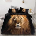 thumbnail image 1 of 3PCS Wolf Tiger Lion Animal Pattern Bedding Sets Home Bedclothes Super King Cover Pillowcase Comforter Polyester Bedding Set, 1 of 6