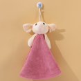 thumbnail image 3 of Sunsanly Hand Bath Towel Kitchen Towels Dish Cloth Soft Microfiber Coral Velvet Fleece Child Hand Towel - Hanging Loop - Machine Wash Ultra Absorbent Fast Drying(Cartoon Rabbit), 3 of 7