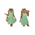 thumbnail image 3 of Women'S Sundress 2025 Holiday Sling Dress Bohemian Floral Beach Dress Green Flowers S, 3 of 7