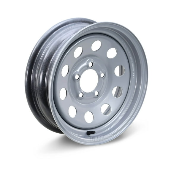 LIBRA 13 x 4.5 Trailer Wheel 5 Lug on 4.5" Bolt Pattern Silver Mod -17017