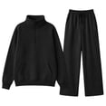 thumbnail image 7 of Women's Sweatsuits 2 Piece Outfits Lounge Sets | Cozy Airport Outfits,Casual Sweat Sets for Fall And Winter,Half Zip Pullover And Baggy Sweatpants with Pockets QURATI, 7 of 7