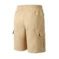 thumbnail image 5 of USNSM Cargo Shorts for Men Drawstring Elastic Waist Shorts with Multi Pockets Solid Color Casual Workout Sport Pants Yellow XXXL, 5 of 9