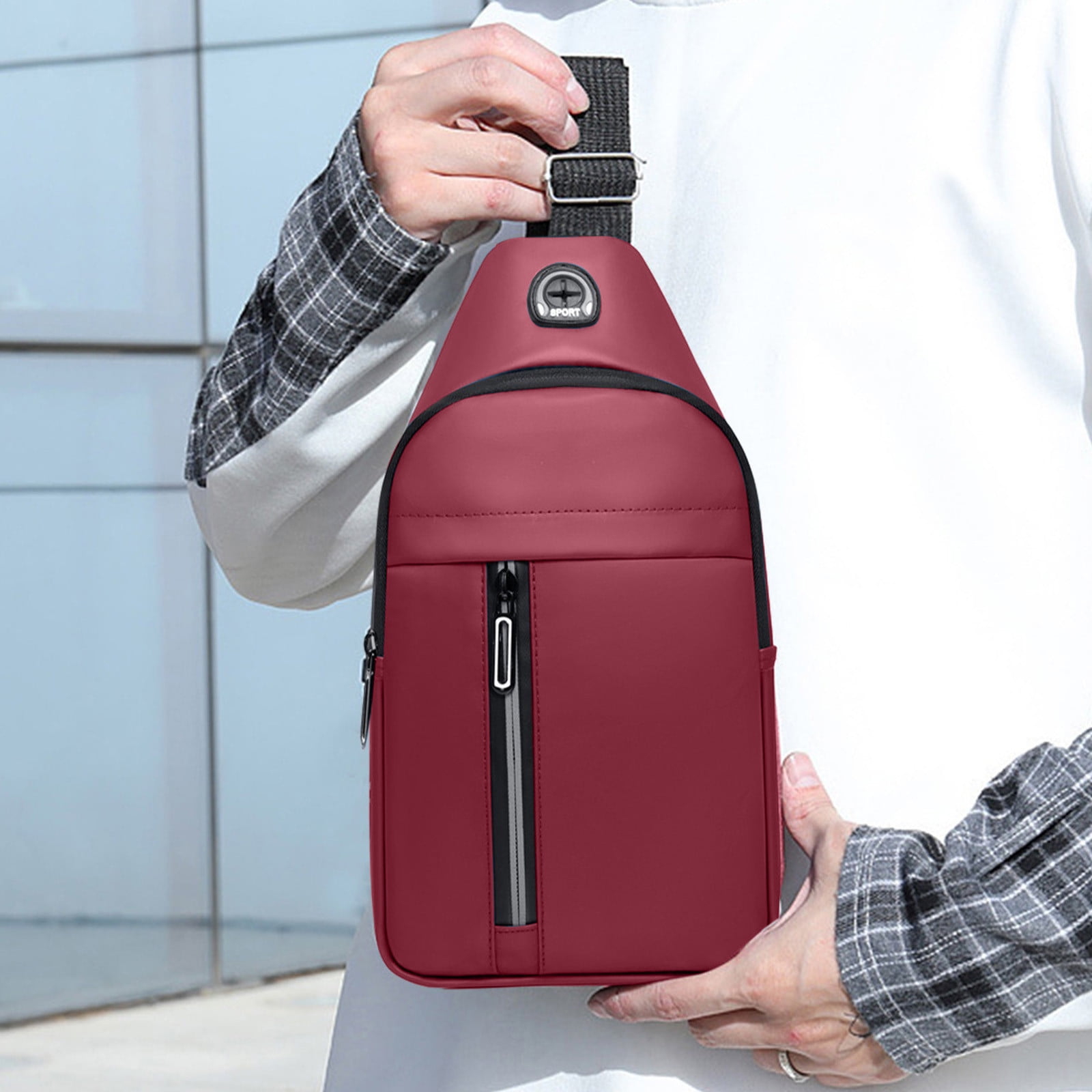 Adjustable Sling Backpack Daypack with Multiple Pockets for Travel Gym Casual Convenient Sling Backpack with Adjustable Strap, Multiple  main image 2