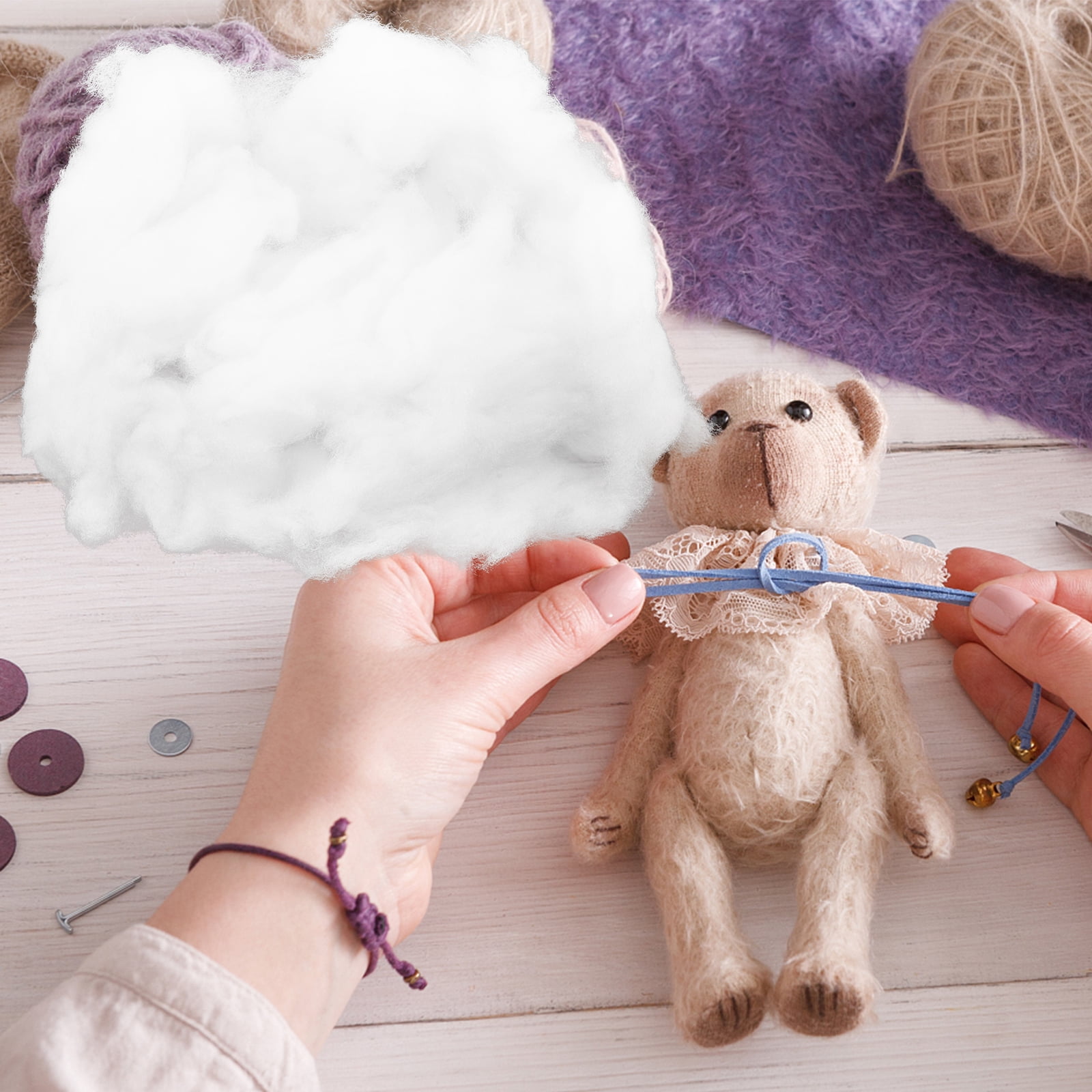 Gymnture 1 Bag Filling Stuffing Fluffy Fill Stuffing for Stuffed Animals Dolls Pillow Cushion 500g