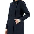 thumbnail image 6 of INSPIRE CHIC Women's Coat Double Breasted Midi Length Stand Collar Long Sleeve Coat 2XL Blue, 6 of 8