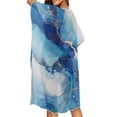 thumbnail image 3 of Xoenoiee Blue Golden Marble Pattern Womens Beach Cover Up Kimono Short Sleeve Swimsuit Coverup Open Front Cardigan Summer Swimwear for Beach Travel Water Activitiesty, 3 of 7
