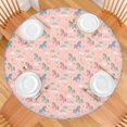 thumbnail image 2 of Pink Cartoon Unicorn Rainbow Cloud Bird Pattern Round Fitted Tablecloth with Elastic Edge,Dining Table Cover Waterproof,Outdoor Round Tablecloth for Camping,Dining,Indoor and Outdoor, 2 of 7